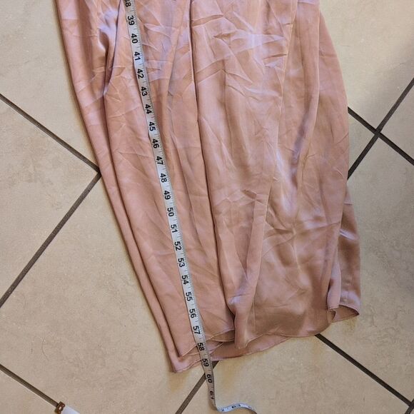 NWOT After Six Whisper Satin Maxi Dress Draped Tulip Gown Toasted Sugar Pink 8 - Picture 12 of 15